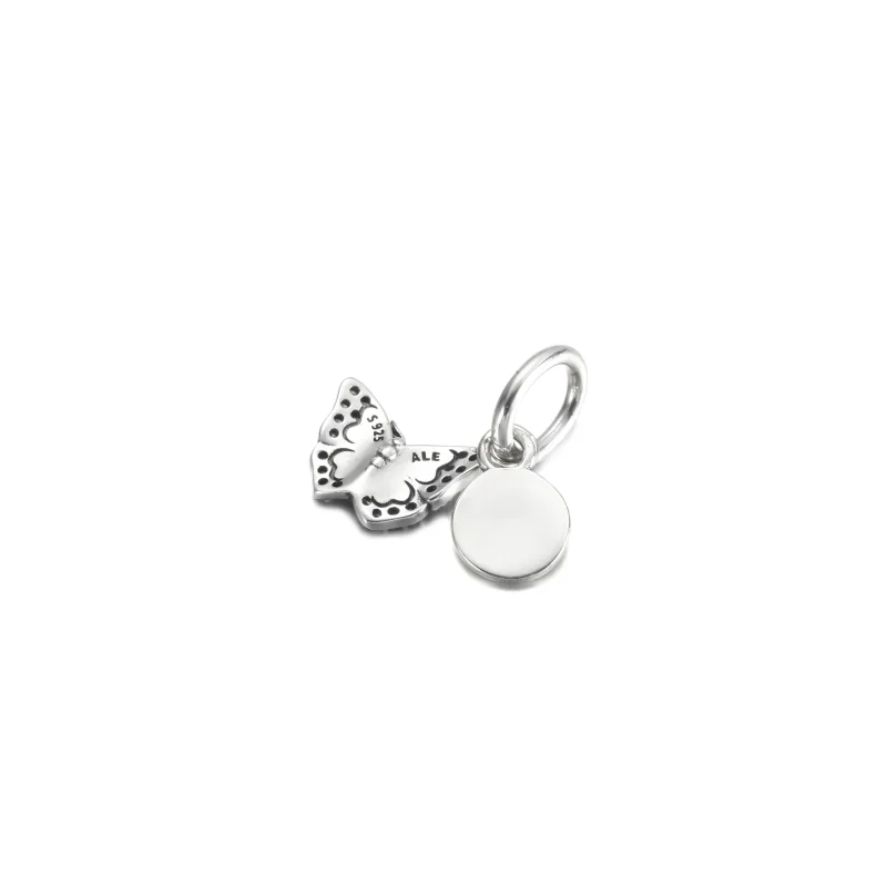 (imagine pentru) PANDORA Fluture Albastru & Ciondol Cu Citat - 790757C01 - Vizualizare 3