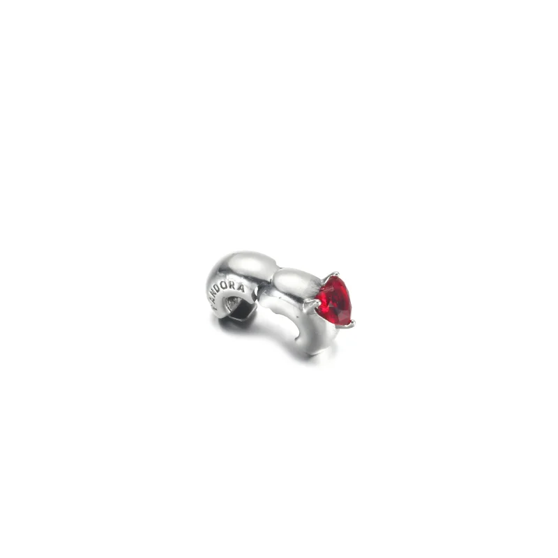 (imagine pentru) PANDORA Inimă Roșie Sclipitoare Clip de Farmec - 799203C01 - Vizualizare 3
