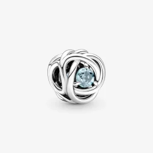 (imagine pentru) PANDORA Martie Sea Aqua Blue Eternity Circle Charm - 790065C09