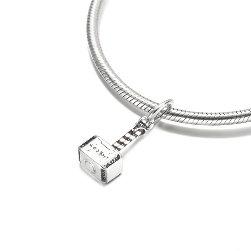 (imagine pentru) PANDORA Marvel, Cercei Pandantiv Thor's Hammer The Avengers - 790483C01 - Vizualizare 5