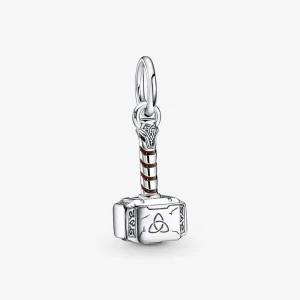 (imagine pentru) PANDORA Marvel, Cercei Pandantiv Thor's Hammer The Avengers - 790483C01
