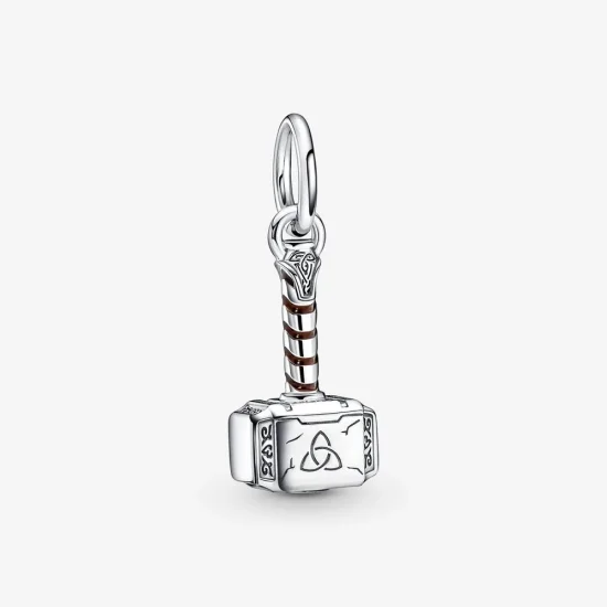 (imagine pentru) PANDORA Marvel, Cercei Pandantiv Thor's Hammer The Avengers - 790483C01