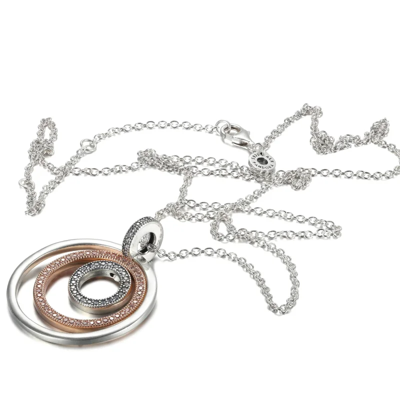 (imagine pentru) PANDORA Medalion și Colier Cu Două Tonalități - 389483C01 - Vizualizare 5