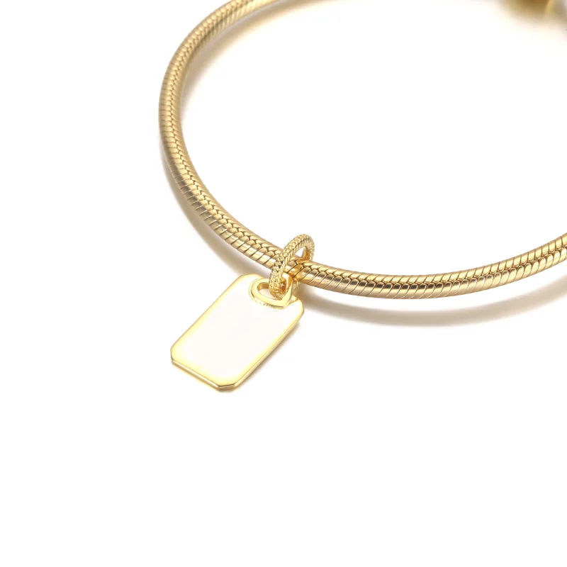 (imagine pentru) PANDORA Medalion rectangular gravabil - 368611C00 - Vizualizare 4