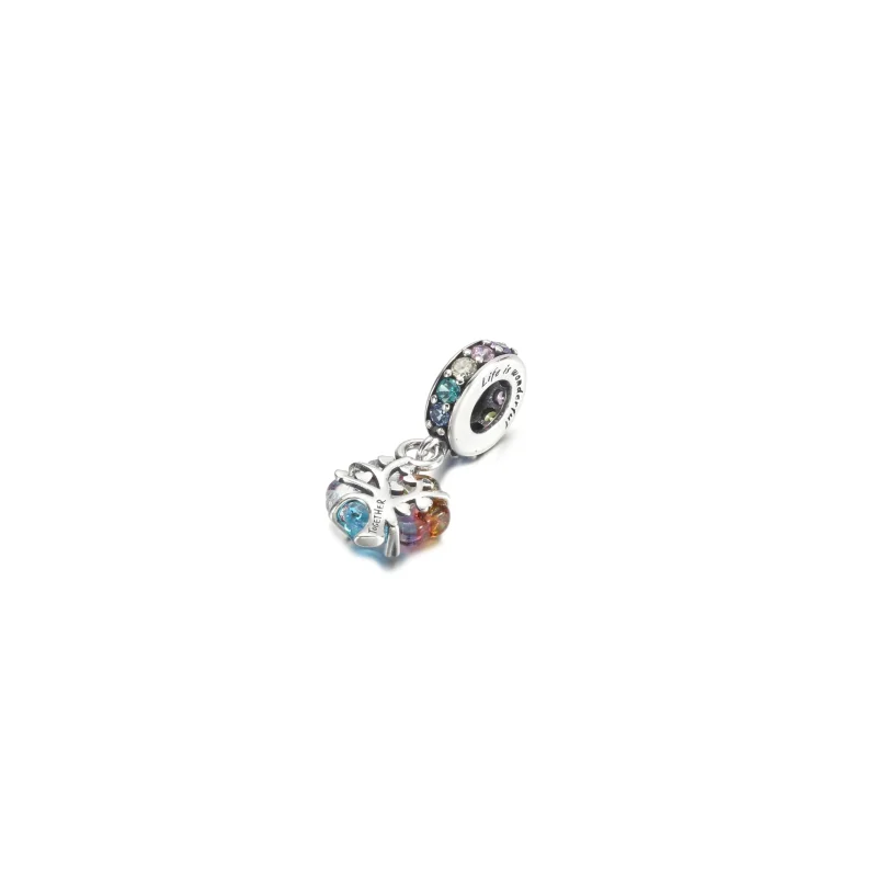 (imagine pentru) PANDORA Pandantiv agățat din sticlă Murano cu arborele uniunii - 790768C01 - Vizualizare 3