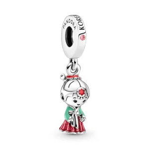 (imagine pentru) PANDORA Pandantiv Cercei Hanbok Papusa Coreeana - 799499C01