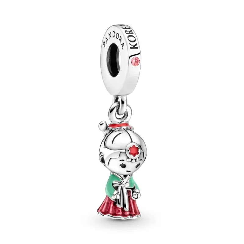 (imagine pentru) PANDORA Pandantiv Cercei Hanbok Papusa Coreeana - 799499C01