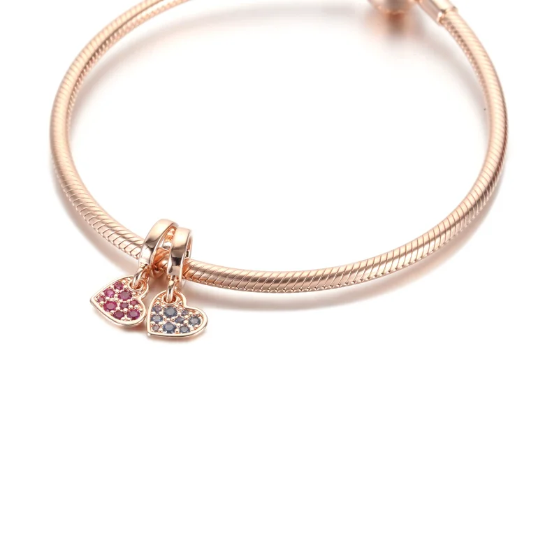 (imagine pentru) PANDORA Pandantiv Cercei Inima Inclinată Royal Purple Pavé - 789404C03 - Vizualizare 3