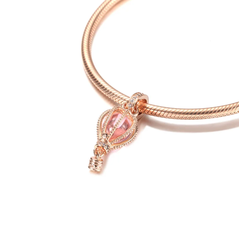 (imagine pentru) PANDORA Pandantiv Dangle Balon cu Aer Cald Roz Sclipitor - 789434C01 - Vizualizare 5