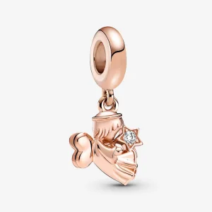 PANDORA Pandantiv Dangle cu Inger Alipit de Inima - 789650C01 (imagine pentru) PANDORA Pandantiv Dangle cu Inger Alipit de Inima - 789650C01