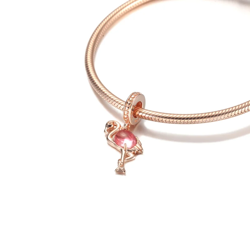 (imagine pentru) PANDORA Pandantiv Flamingo din sticlă Murano roz - 789431C01 - Vizualizare 5