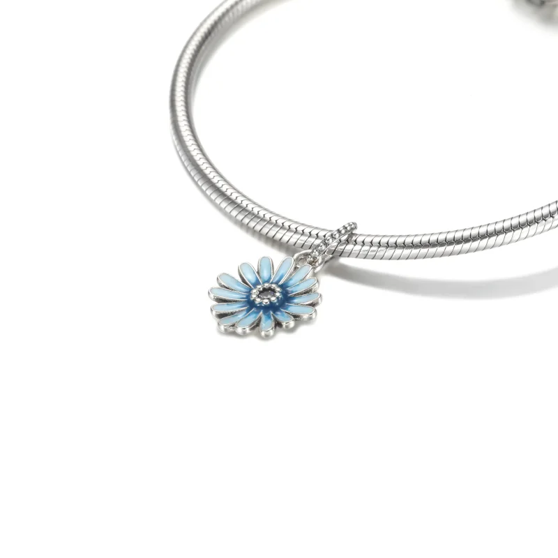 (imagine pentru) PANDORA Pendul bleu cu floare de margaretă - P-D-3458 - Vizualizare 4