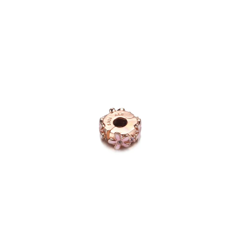 (imagine pentru) PANDORA Spacer Clip Charm cu margarete roz - 788809C01 - Vizualizare 3