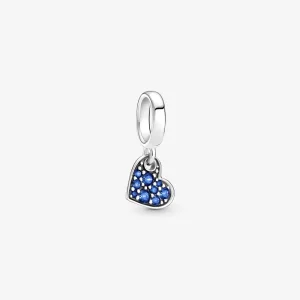 (imagine pentru) PANDORA Stellar Blue Pavé Inima Înclinată Pandantiv - 799404C01
