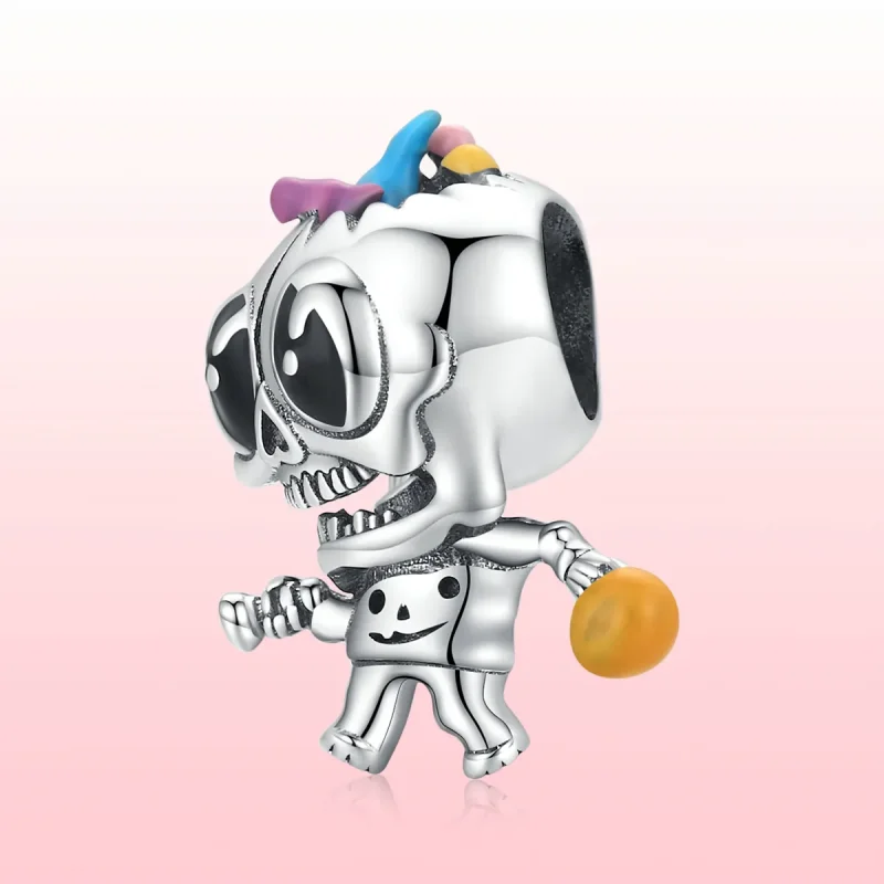 (imagine pentru) Pandora Stil Argint Charm Căpățână de Halloween - SCC1955 - Vizualizare 6