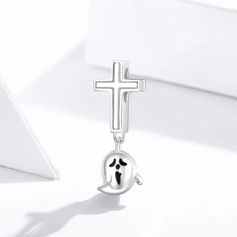 (imagine pentru) Pandora Stil Argint Charm Halloween Fantomă - BSC328 - Vizualizare 2