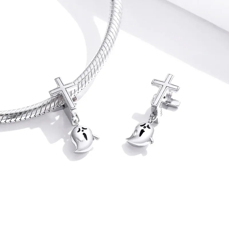 (imagine pentru) Pandora Stil Argint Charm Halloween Fantomă - BSC328 - Vizualizare 4