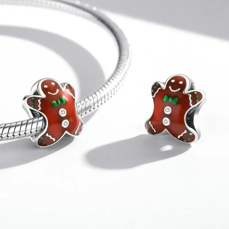 (imagine pentru) Pandora Stil Argint Gingerbread Man Charm - SCC2037 - Vizualizare 4