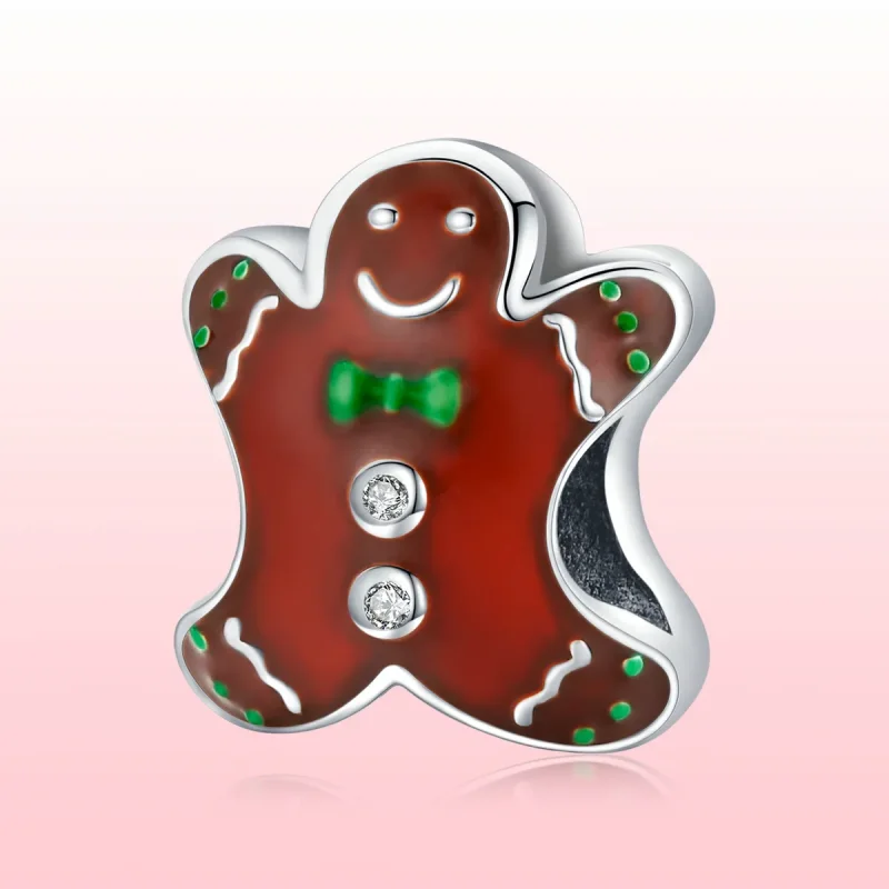 (imagine pentru) Pandora Stil Argint Gingerbread Man Charm - SCC2037 - Vizualizare 6