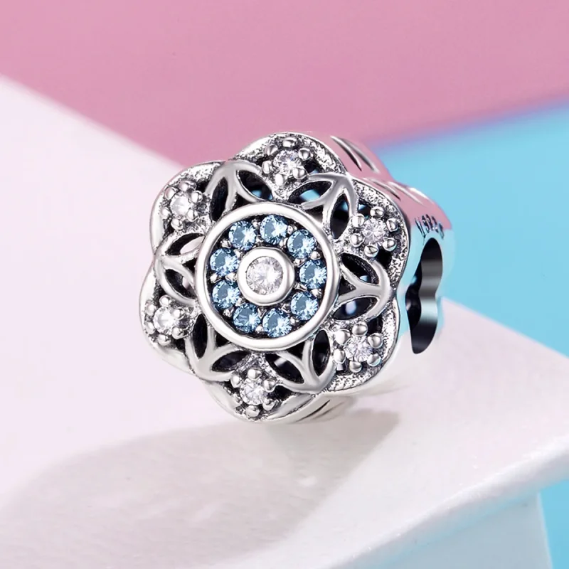 (imagine pentru) Pandora Stil Argint Romantic Fulgi de Zăpadă Charm - SCC247 - Vizualizare 3