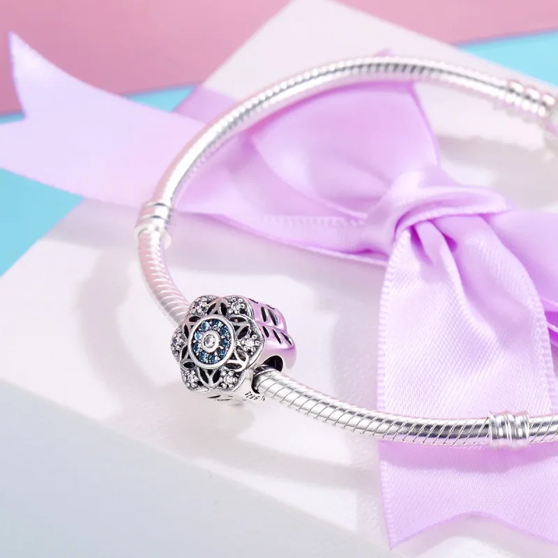 (imagine pentru) Pandora Stil Argint Romantic Fulgi de Zăpadă Charm - SCC247 - Vizualizare 4