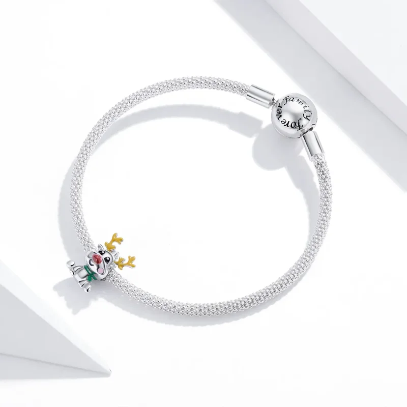 (imagine pentru) Pandora Style Silver un pandantiv cu un căprioară în creștere - BSC375 - Vizualizare 3