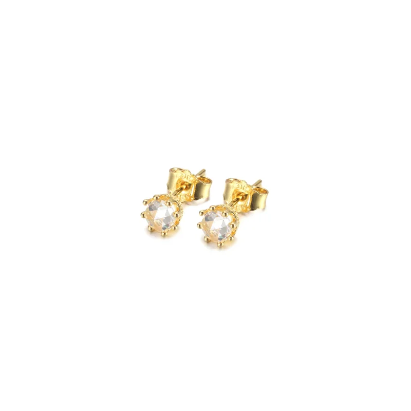 (imagine pentru) Studurile de ureche PANDORA Clear Sparkling Crown - 268311C01 - Vizualizare 2