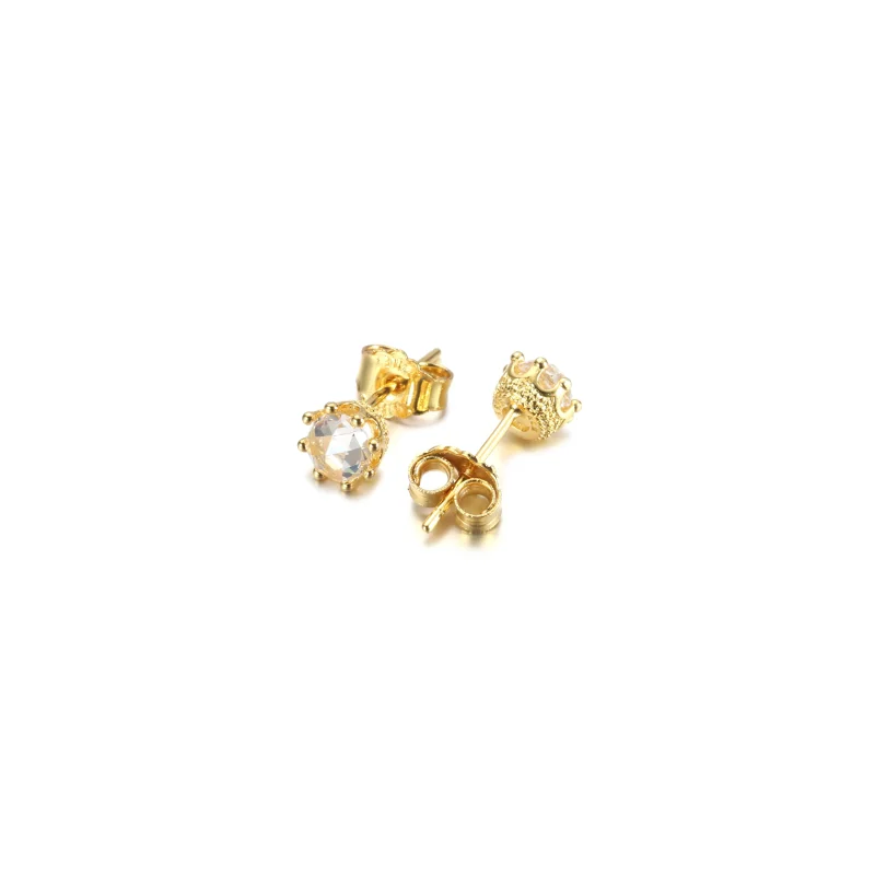 (imagine pentru) Studurile de ureche PANDORA Clear Sparkling Crown - 268311C01 - Vizualizare 3