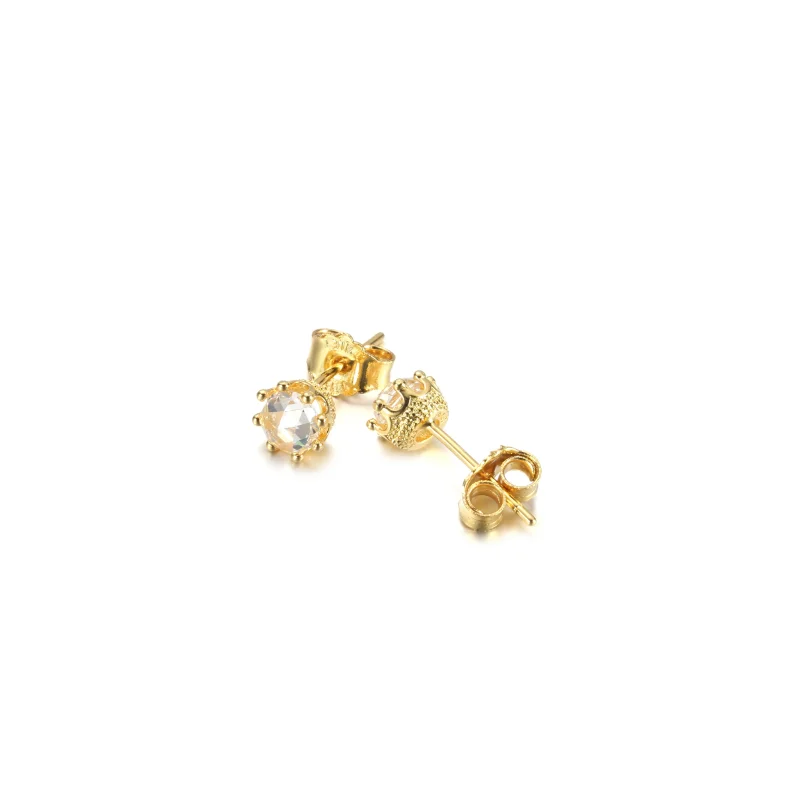 (imagine pentru) Studurile de ureche PANDORA Clear Sparkling Crown - 268311C01 - Vizualizare 4