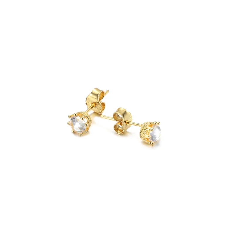 (imagine pentru) Studurile de ureche PANDORA Clear Sparkling Crown - 268311C01 - Vizualizare 5
