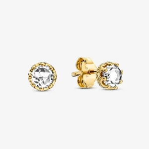(imagine pentru) Studurile de ureche PANDORA Clear Sparkling Crown - 268311C01