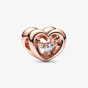 (imagine pentru) Charm-ul PANDORA Radiant Heart & Floating Stone - 782493C01