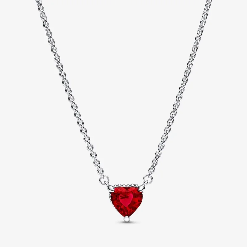 (imagine pentru) Colier cu pandantiv PANDORA Sparkling Heart Halo - 392542C01