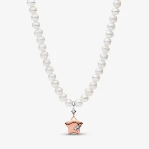 (imagine pentru) Colierul PANDORA Rose Gold Lucky Star - 382489C01-45