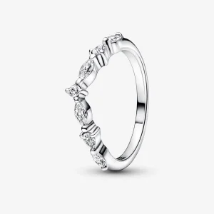 Inelul Pandora Timeless Wish Sparkling Alternating - 192390C01 (imagine pentru) Inelul Pandora Timeless Wish Sparkling Alternating - 192390C01