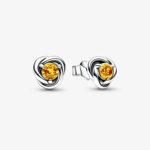 (imagine pentru) PANDORA Cercei cerc eternal din luna noiembrie cu miere - 292334C04