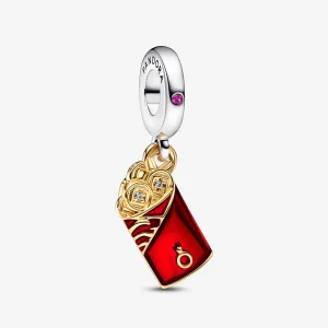 (imagine pentru) PANDORA Charm cu plic roșu în două tonuri - 762470C01