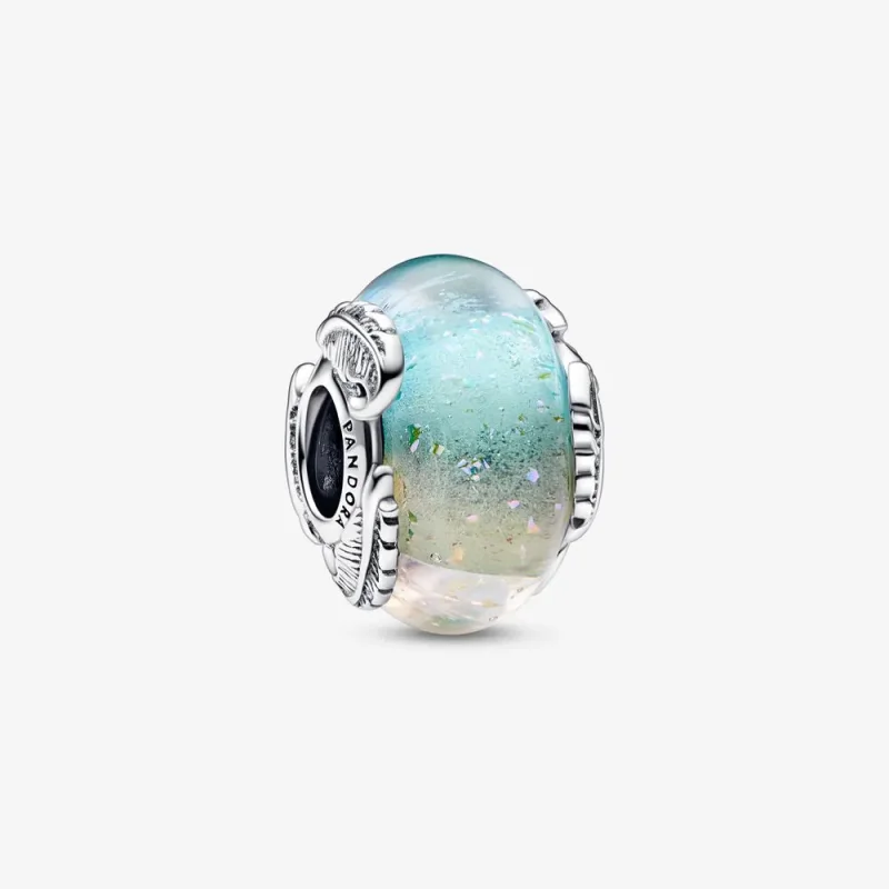 (imagine pentru) PANDORA Charm din sticlă Murano cu multiple culori și pene curbate - 792577C00
