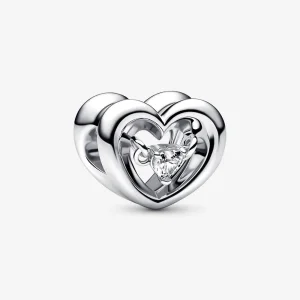 (imagine pentru) PANDORA Charm inimă radiantă și piatră plutitoare - 792493C01