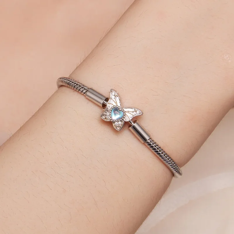 (imagine pentru) Brățară în stil Pandora cu fluture - BSB113 - Vizualizare 5