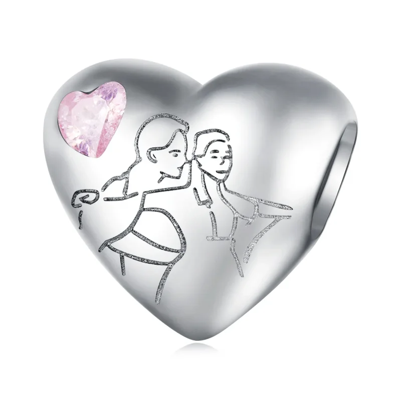 (imagine pentru) Breloc stil Pandora Soulmate - BSC772 - Vizualizare 3