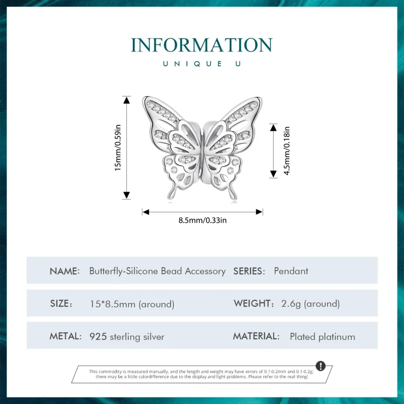 (imagine pentru) Charm Pandora stil Fluturi Spacer - BSC823 - Vizualizare 4