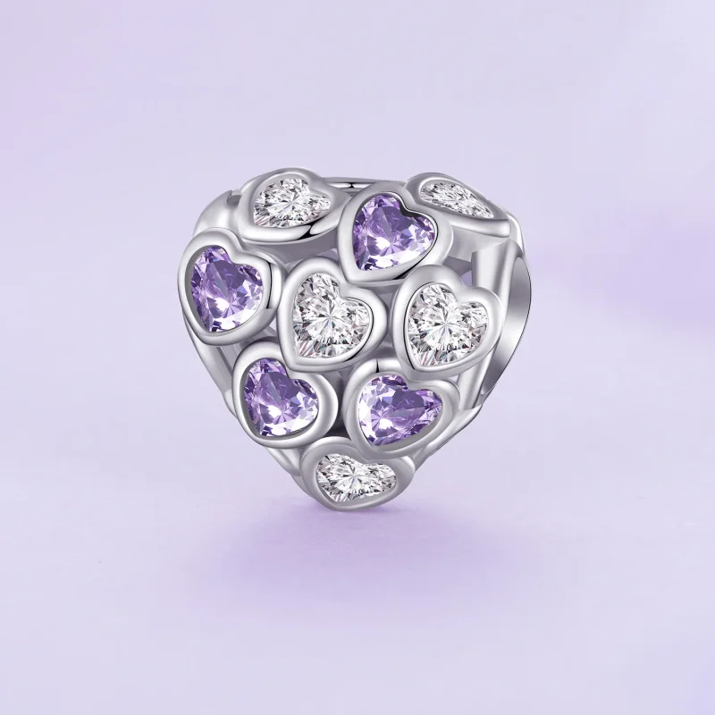 (imagine pentru) Charm Pandora Style Hearts All Over - SCC2451 - Vizualizare 2