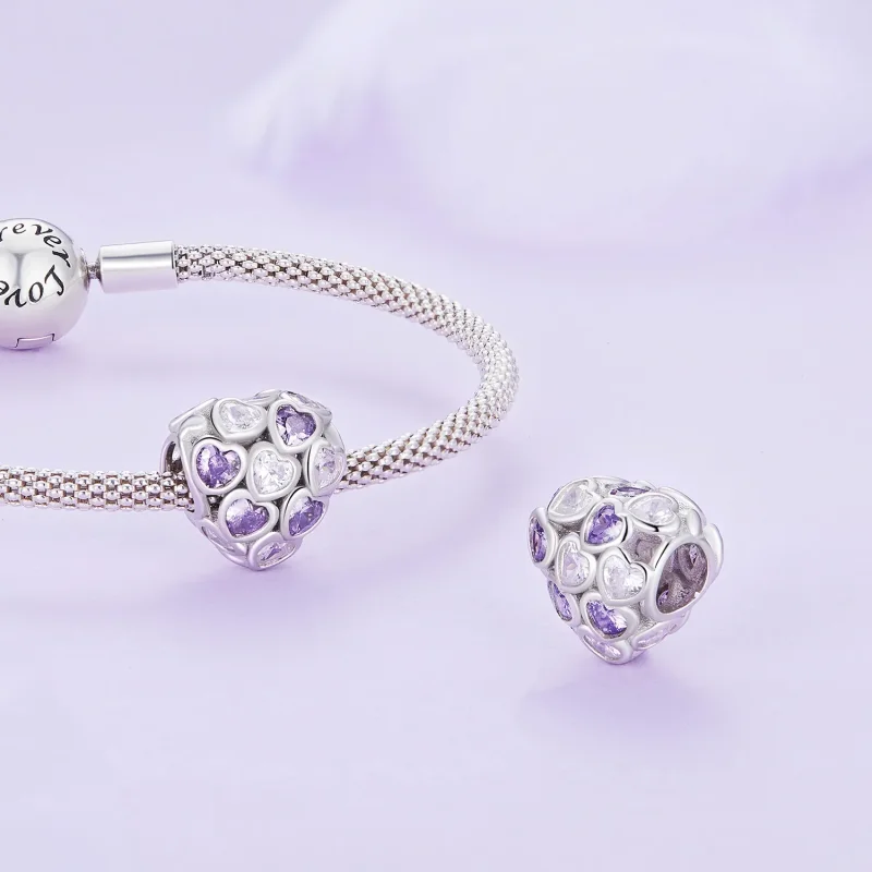 (imagine pentru) Charm Pandora Style Hearts All Over - SCC2451 - Vizualizare 4