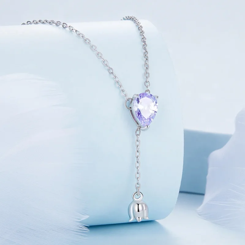 (imagine pentru) Colier ametist în stil Pandora - BSN271 - Vizualizare 2