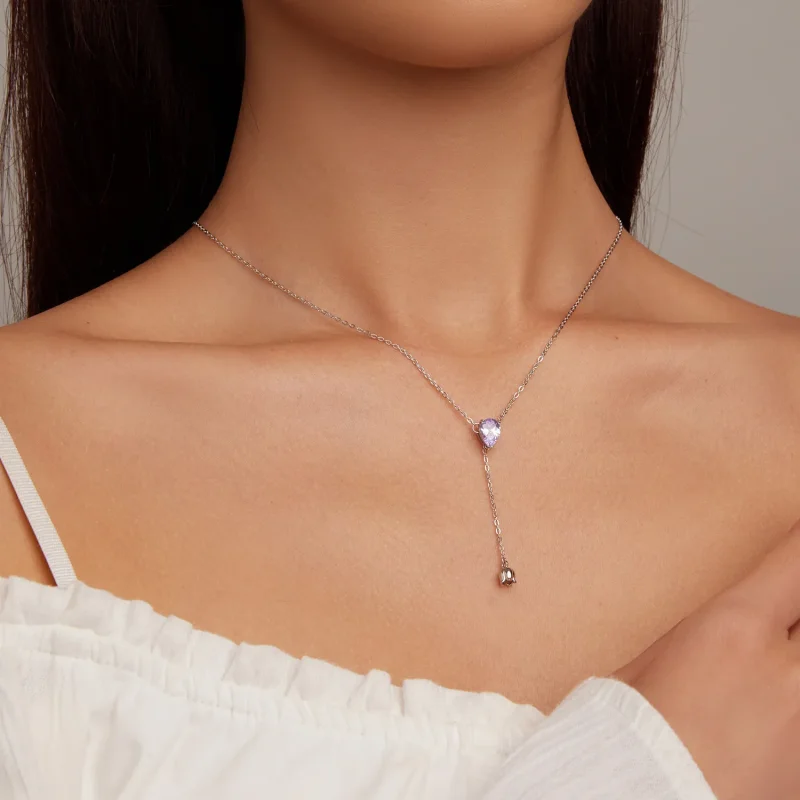 (imagine pentru) Colier ametist în stil Pandora - BSN271 - Vizualizare 7