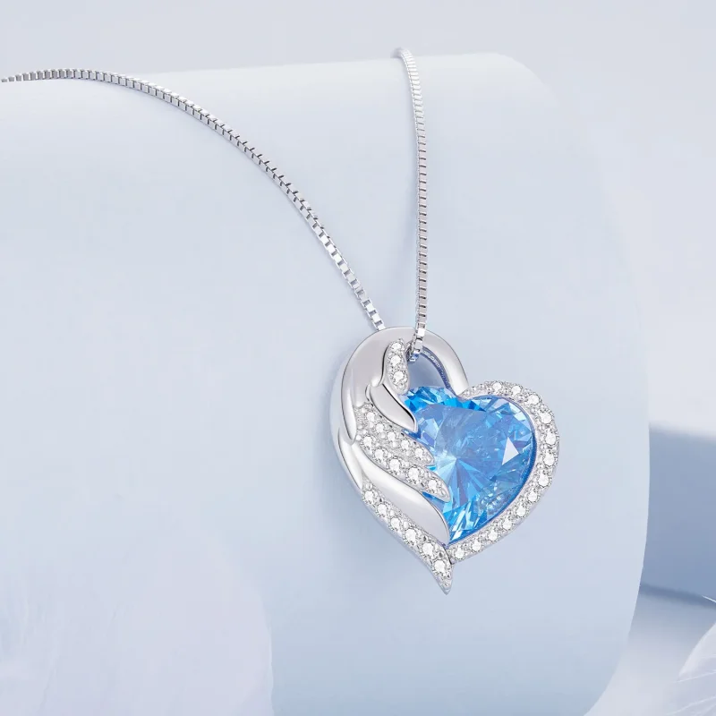 (imagine pentru) Colier din stilul Pandora cu safir - BSN281 - Vizualizare 2