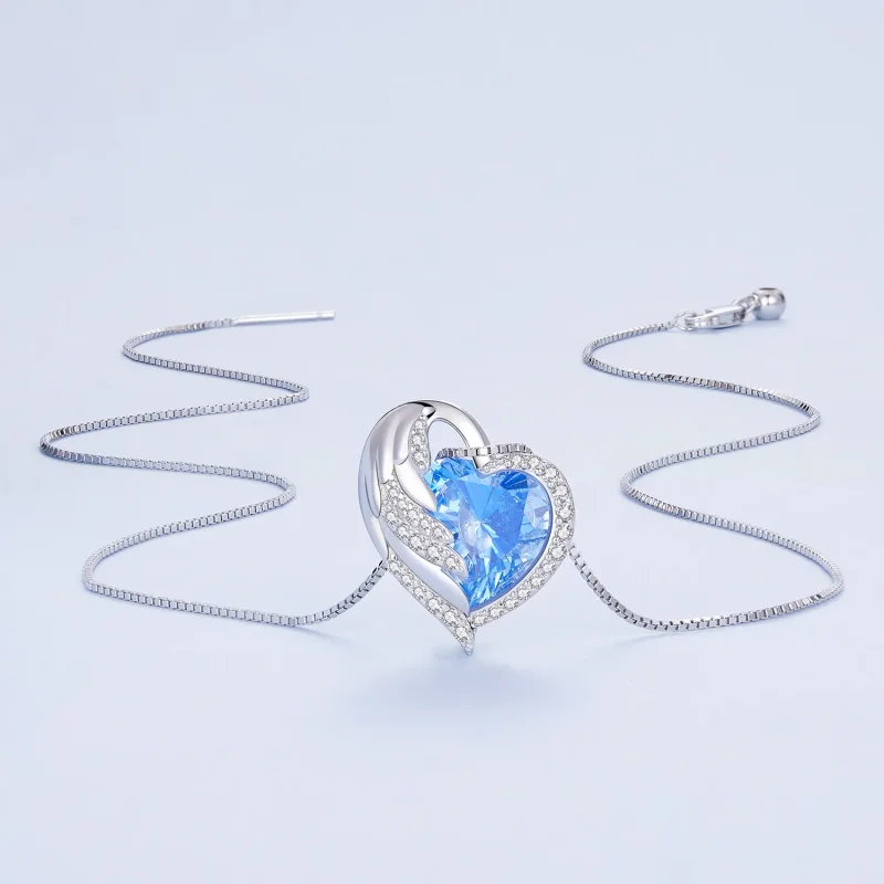 (imagine pentru) Colier din stilul Pandora cu safir - BSN281 - Vizualizare 3