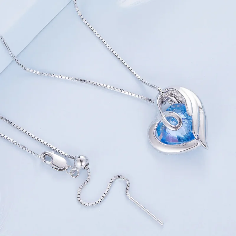 (imagine pentru) Colier din stilul Pandora cu safir - BSN281 - Vizualizare 4