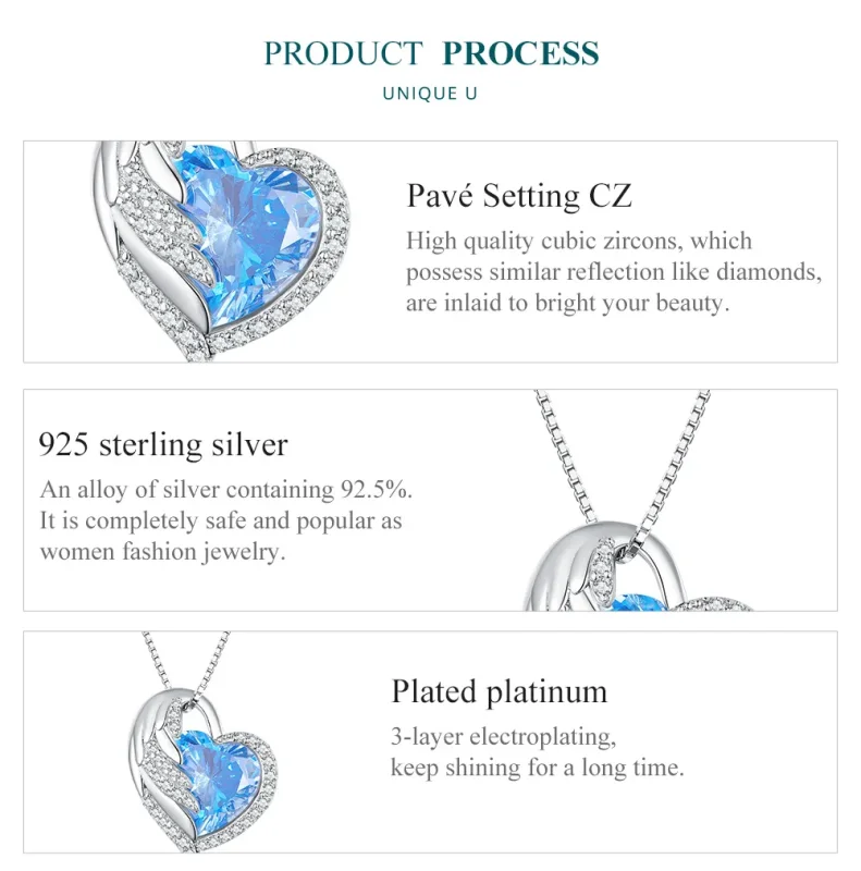 (imagine pentru) Colier din stilul Pandora cu safir - BSN281 - Vizualizare 6